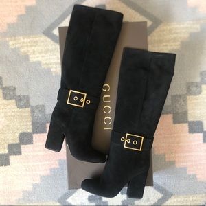 ❌SOLD❌ Gucci Suede Kesha Knee High Round-Toe Boots